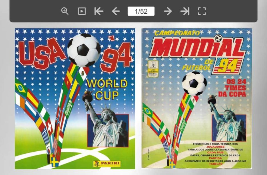 Álbum Copa do Mundo 1994 – Editora Panini – Museu da Copa